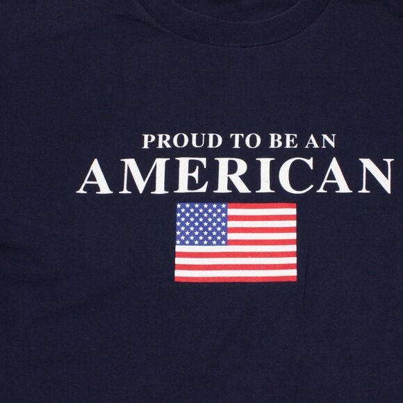 Vintage Y2K Delta Shirt Adult XL Blue American Flag Patriotic Graphic Tee - Picture 2 of 6